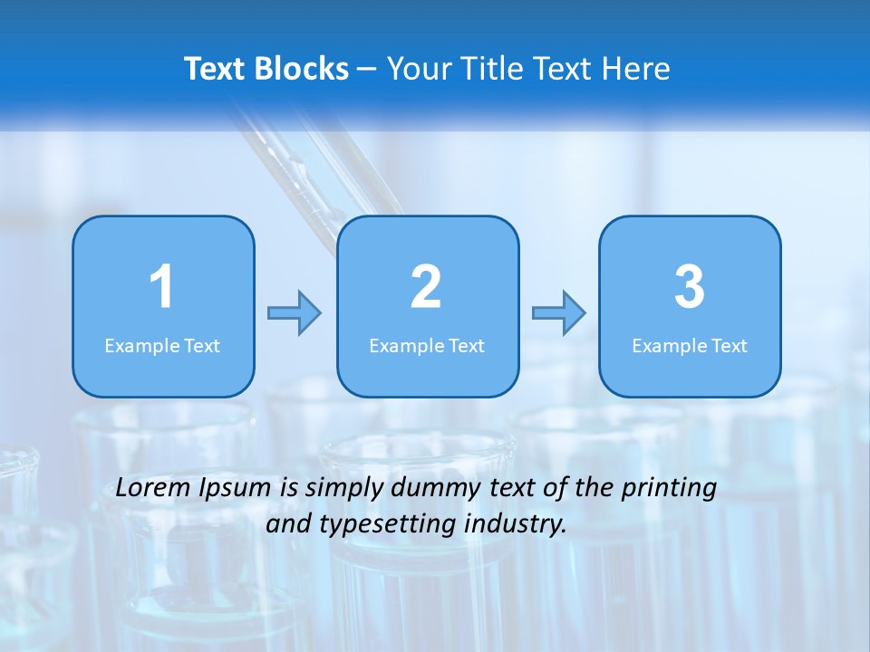 A Lab Filled With Test Tubes Filled With Blue Liquid PowerPoint Template