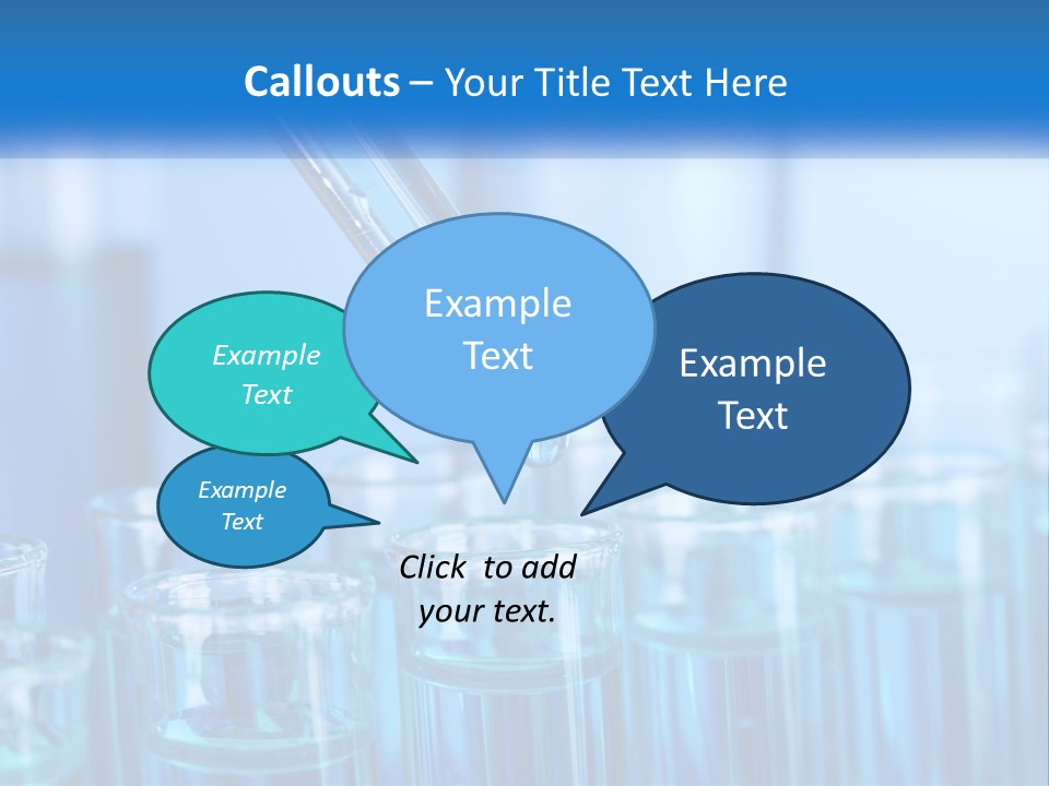 A Lab Filled With Test Tubes Filled With Blue Liquid PowerPoint Template