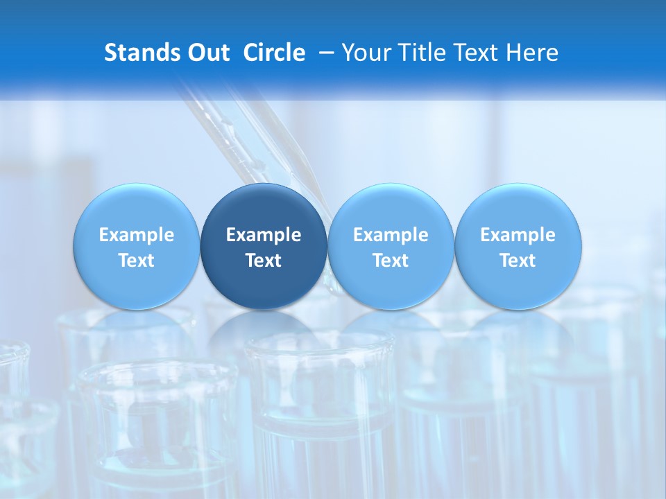 A Lab Filled With Test Tubes Filled With Blue Liquid PowerPoint Template