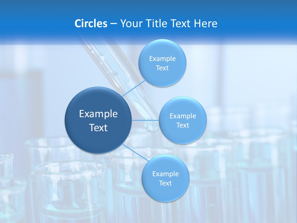 A Lab Filled With Test Tubes Filled With Blue Liquid PowerPoint Template