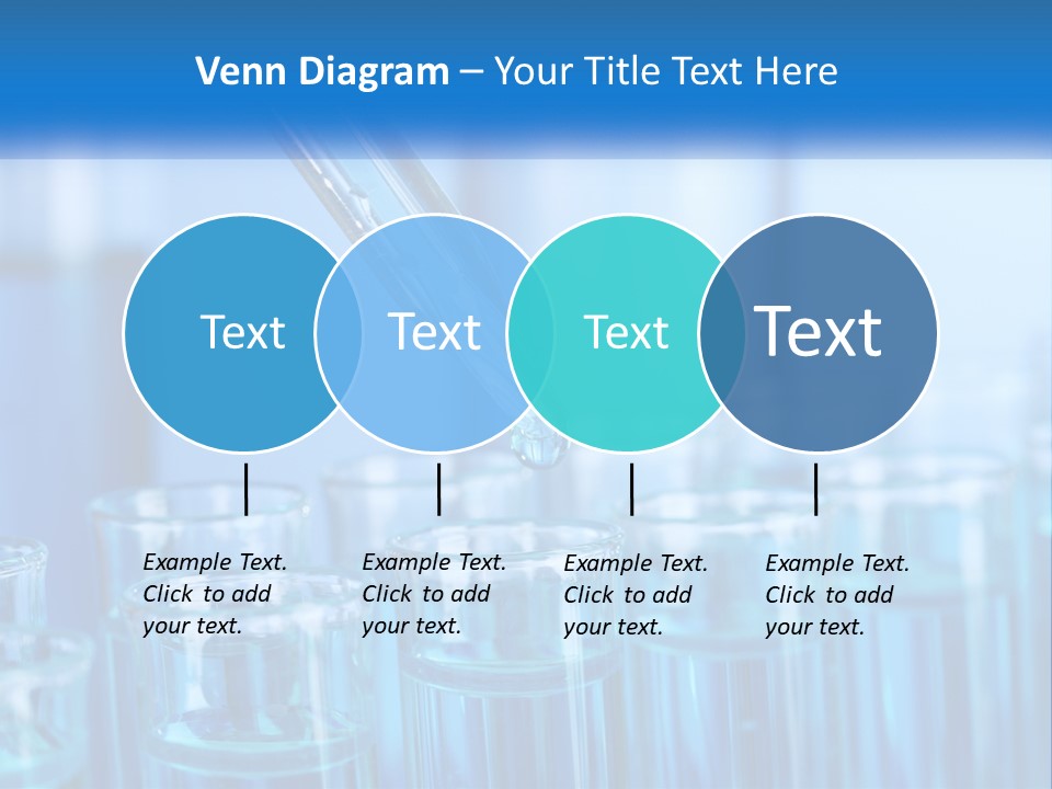 A Lab Filled With Test Tubes Filled With Blue Liquid PowerPoint Template
