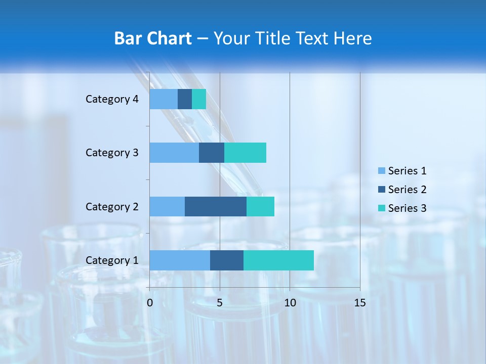 A Lab Filled With Test Tubes Filled With Blue Liquid PowerPoint Template