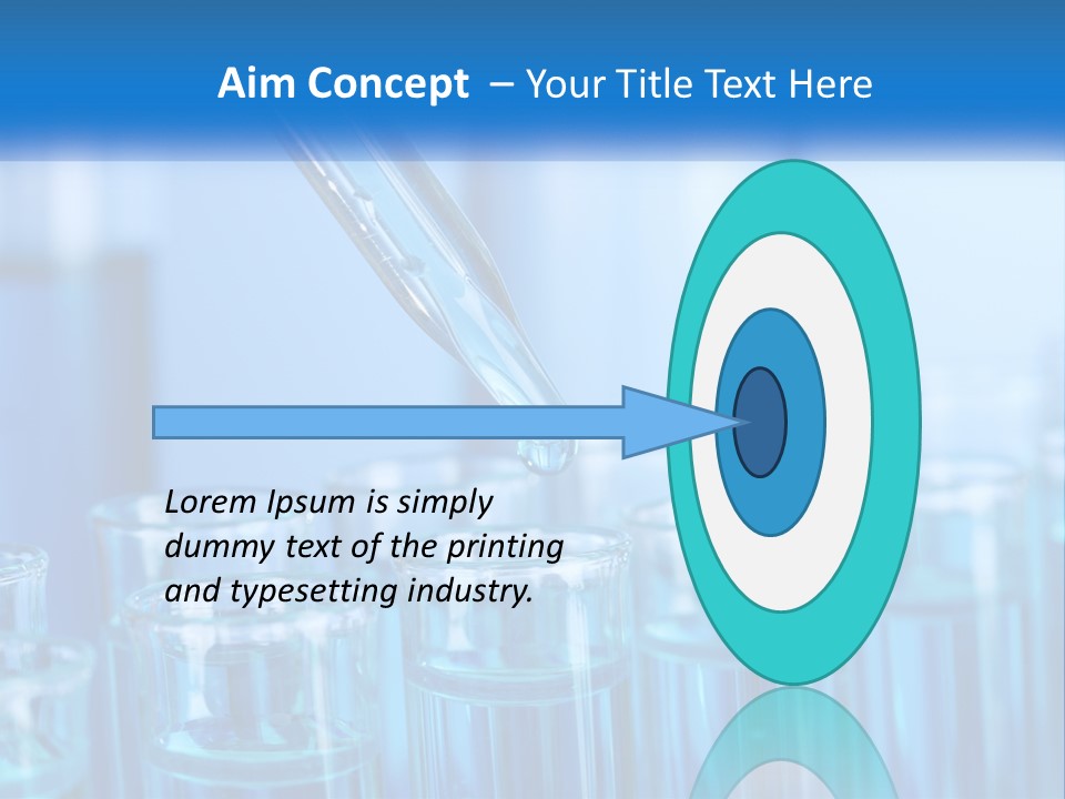 A Lab Filled With Test Tubes Filled With Blue Liquid PowerPoint Template
