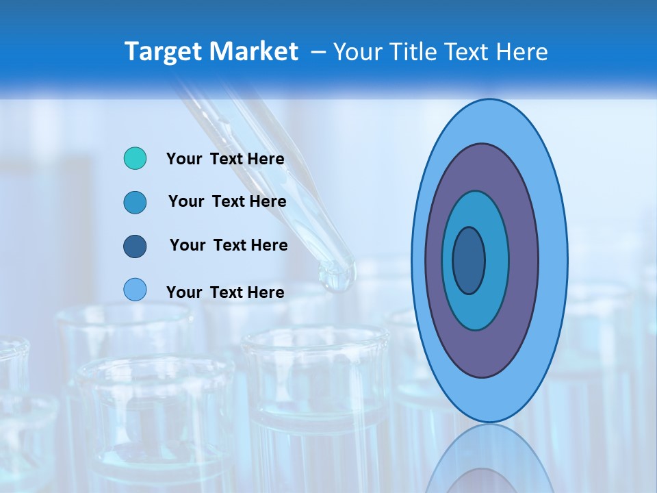 A Lab Filled With Test Tubes Filled With Blue Liquid PowerPoint Template