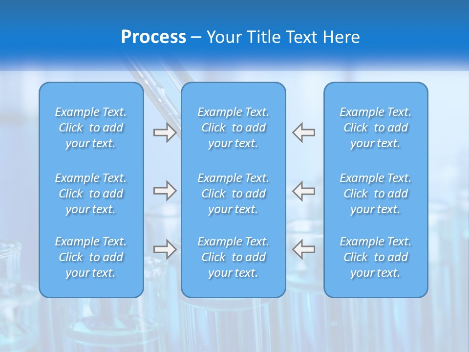 A Lab Filled With Test Tubes Filled With Blue Liquid PowerPoint Template