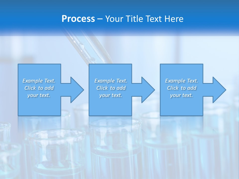 A Lab Filled With Test Tubes Filled With Blue Liquid PowerPoint Template