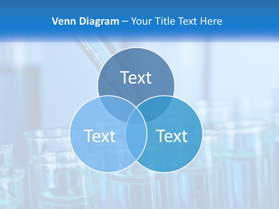 A Lab Filled With Test Tubes Filled With Blue Liquid PowerPoint Template