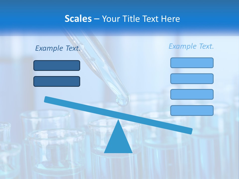 A Lab Filled With Test Tubes Filled With Blue Liquid PowerPoint Template