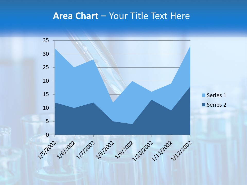 A Lab Filled With Test Tubes Filled With Blue Liquid PowerPoint Template