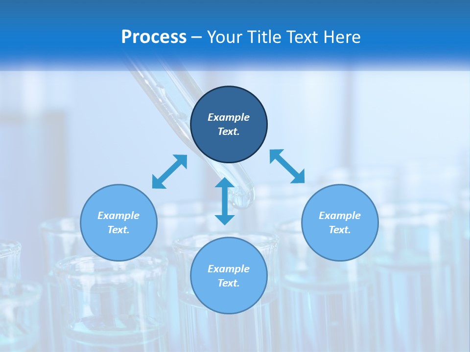 A Lab Filled With Test Tubes Filled With Blue Liquid PowerPoint Template