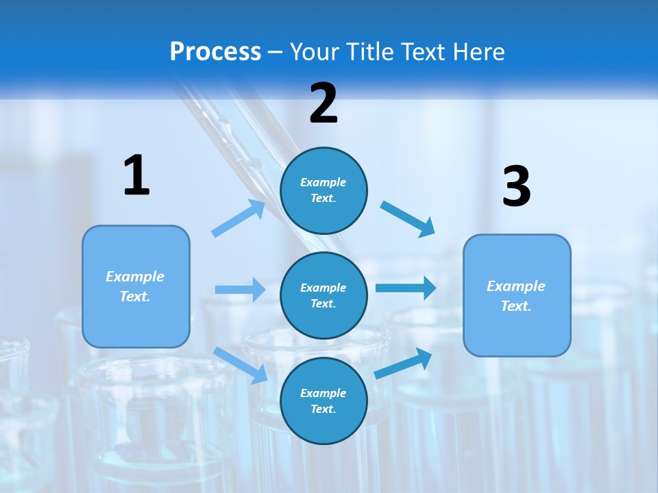 A Lab Filled With Test Tubes Filled With Blue Liquid PowerPoint Template
