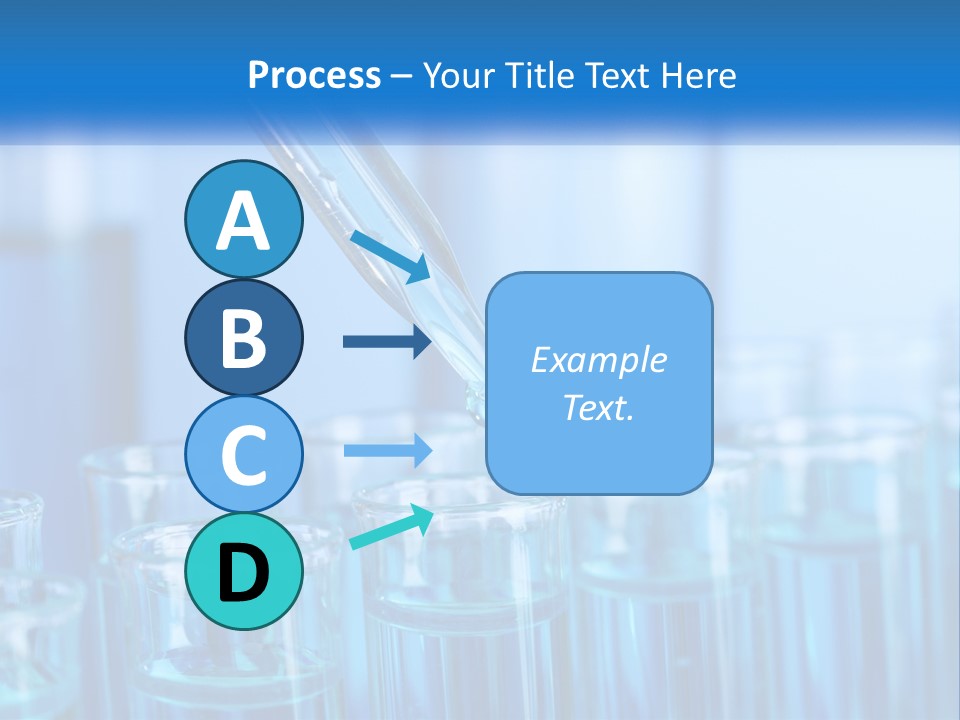 A Lab Filled With Test Tubes Filled With Blue Liquid PowerPoint Template