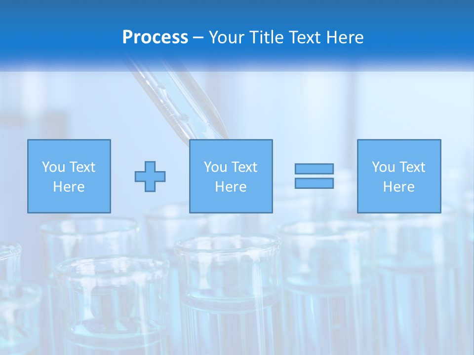 A Lab Filled With Test Tubes Filled With Blue Liquid PowerPoint Template