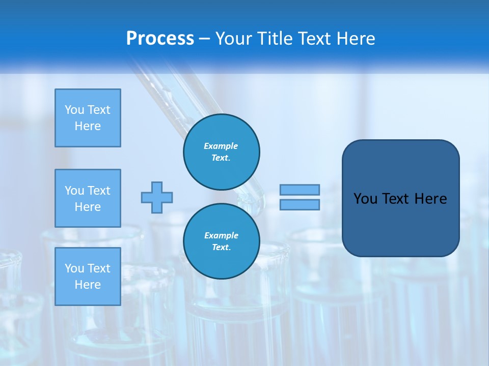 A Lab Filled With Test Tubes Filled With Blue Liquid PowerPoint Template