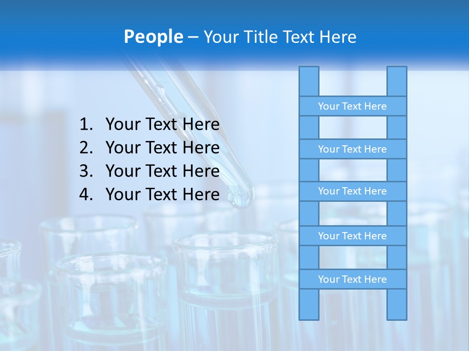 A Lab Filled With Test Tubes Filled With Blue Liquid PowerPoint Template