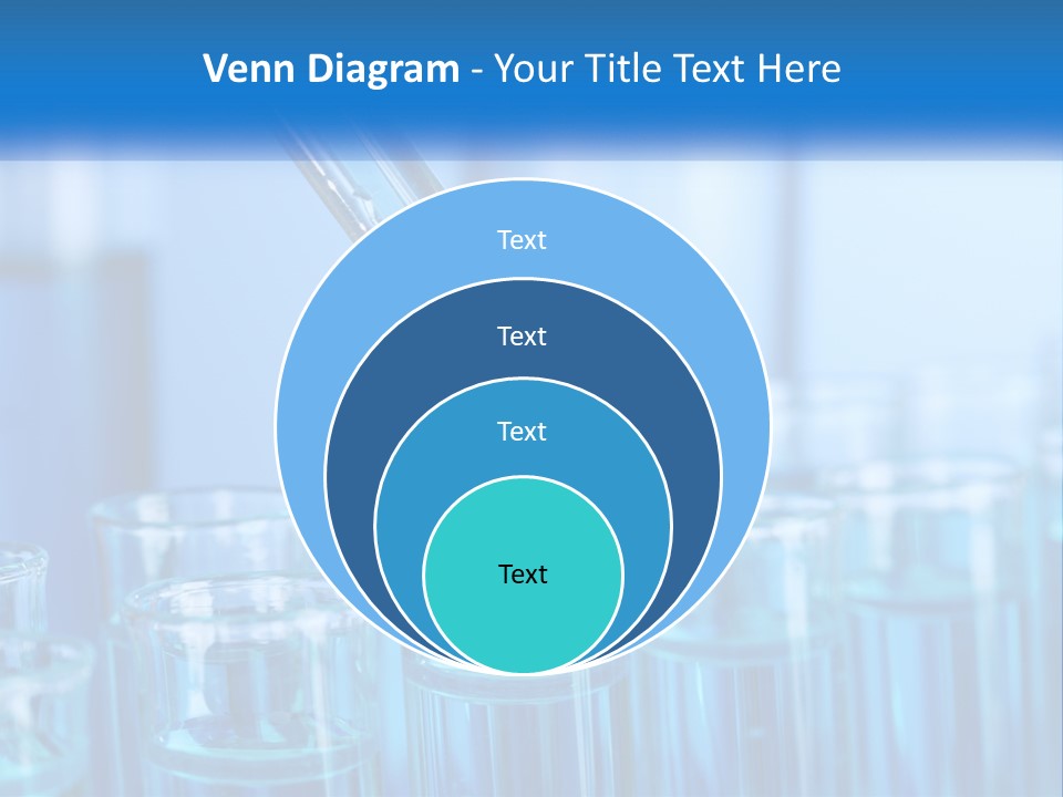 A Lab Filled With Test Tubes Filled With Blue Liquid PowerPoint Template