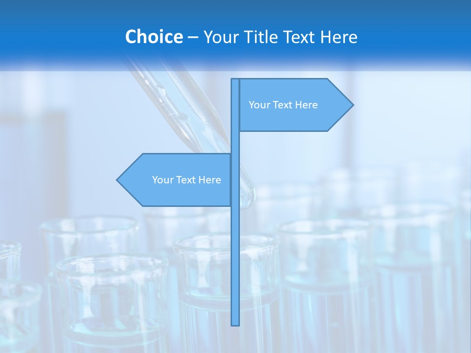 A Lab Filled With Test Tubes Filled With Blue Liquid PowerPoint Template