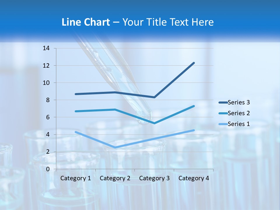 A Lab Filled With Test Tubes Filled With Blue Liquid PowerPoint Template