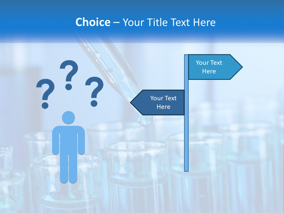 A Lab Filled With Test Tubes Filled With Blue Liquid PowerPoint Template