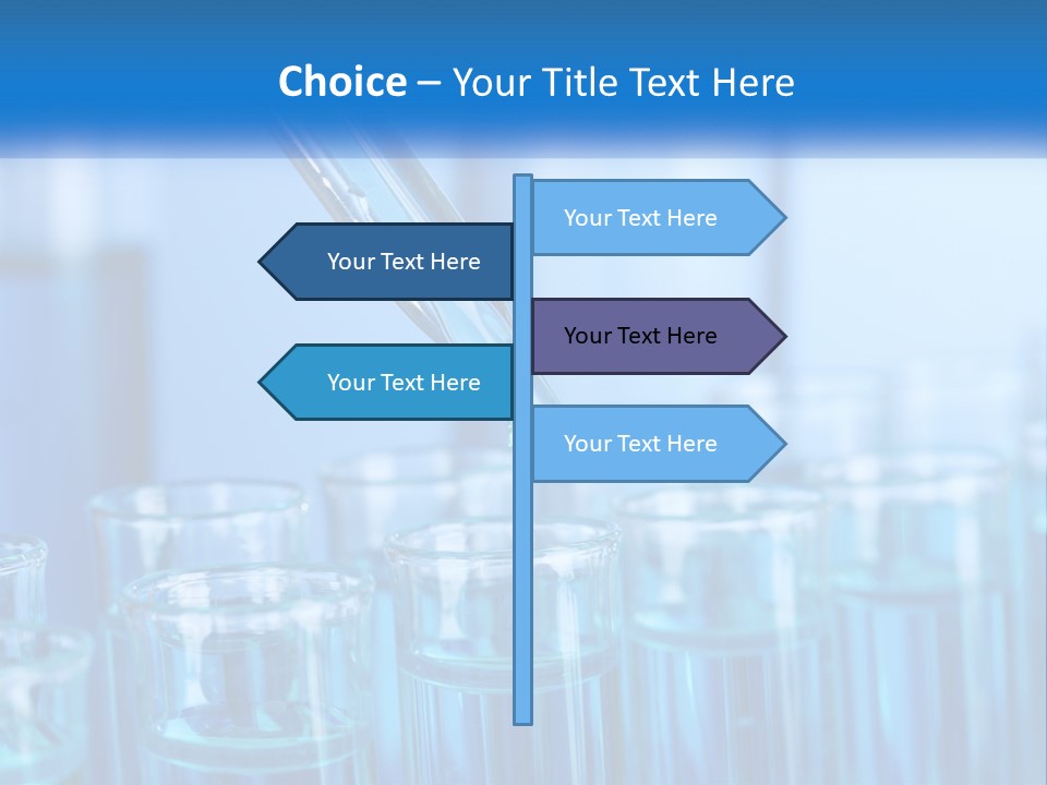 A Lab Filled With Test Tubes Filled With Blue Liquid PowerPoint Template