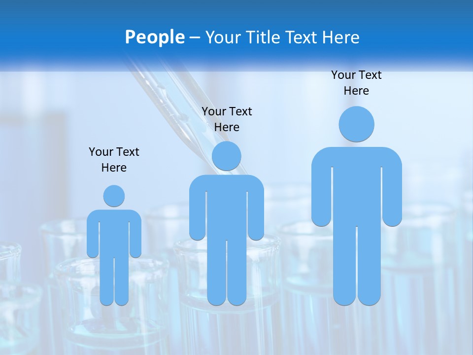 A Lab Filled With Test Tubes Filled With Blue Liquid PowerPoint Template