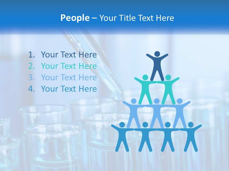 A Lab Filled With Test Tubes Filled With Blue Liquid PowerPoint Template