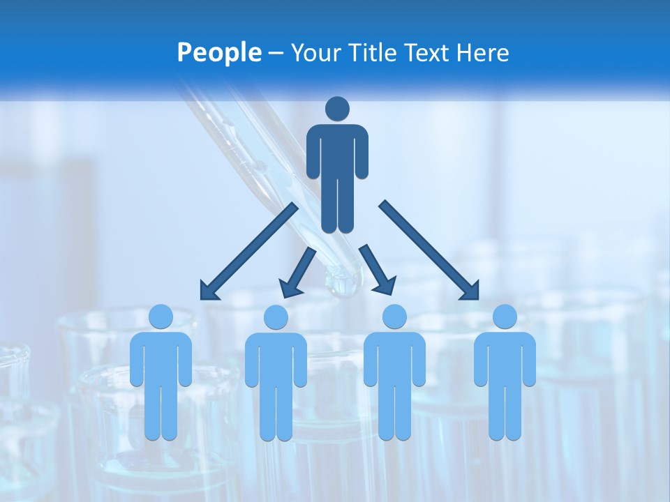 A Lab Filled With Test Tubes Filled With Blue Liquid PowerPoint Template