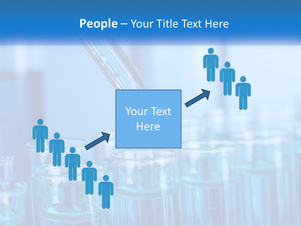 A Lab Filled With Test Tubes Filled With Blue Liquid PowerPoint Template