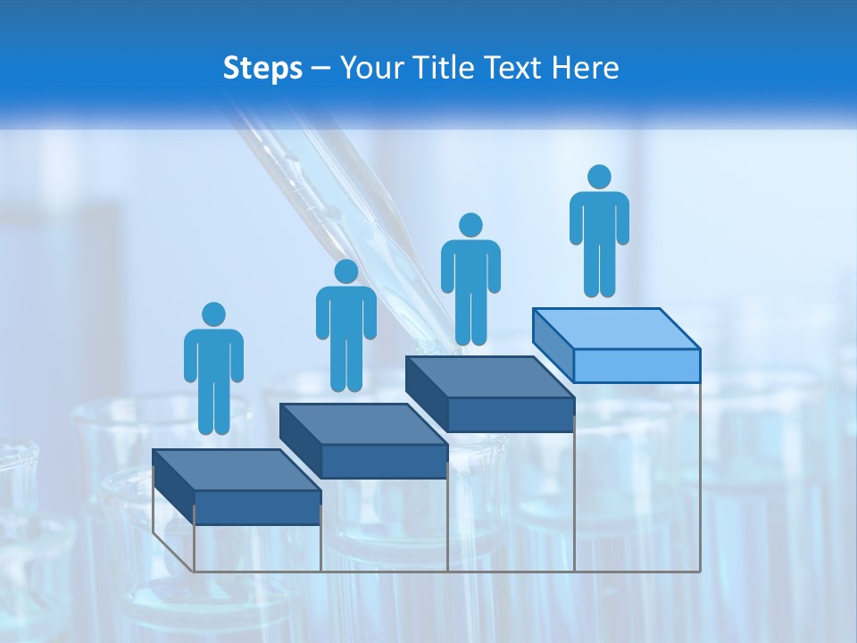 A Lab Filled With Test Tubes Filled With Blue Liquid PowerPoint Template