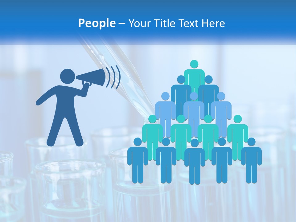 A Lab Filled With Test Tubes Filled With Blue Liquid PowerPoint Template