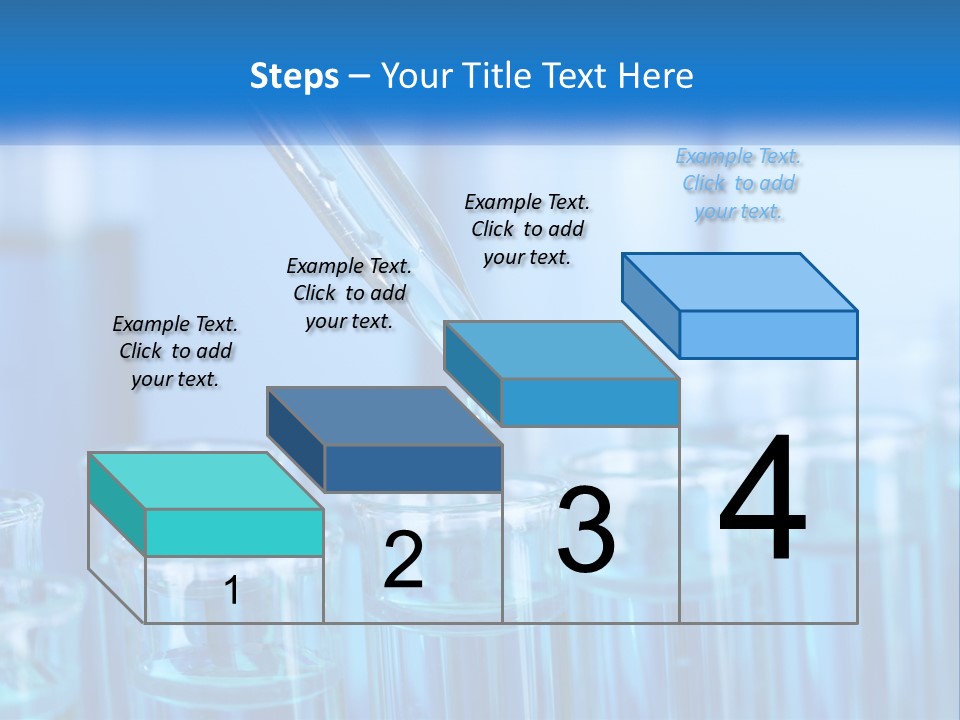 A Lab Filled With Test Tubes Filled With Blue Liquid PowerPoint Template