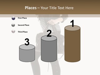 A Woman In A Black Leather Jacket Holding A Brown Purse PowerPoint Template