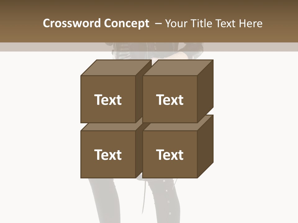 A Woman In A Black Leather Jacket Holding A Brown Purse PowerPoint Template