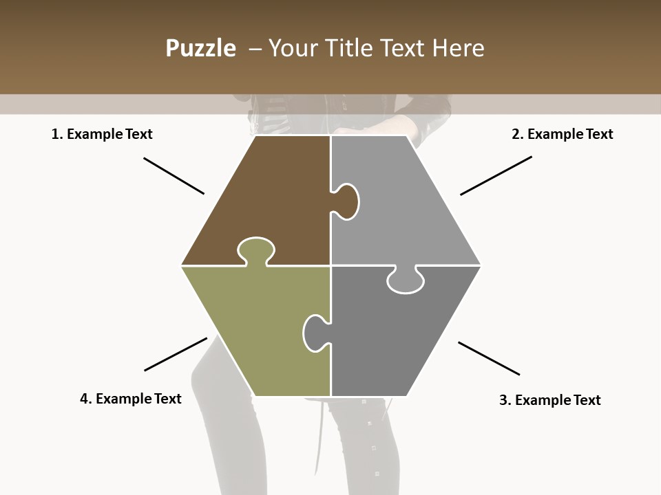 A Woman In A Black Leather Jacket Holding A Brown Purse PowerPoint Template