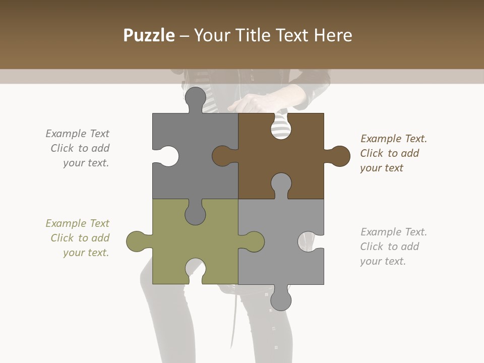 A Woman In A Black Leather Jacket Holding A Brown Purse PowerPoint Template