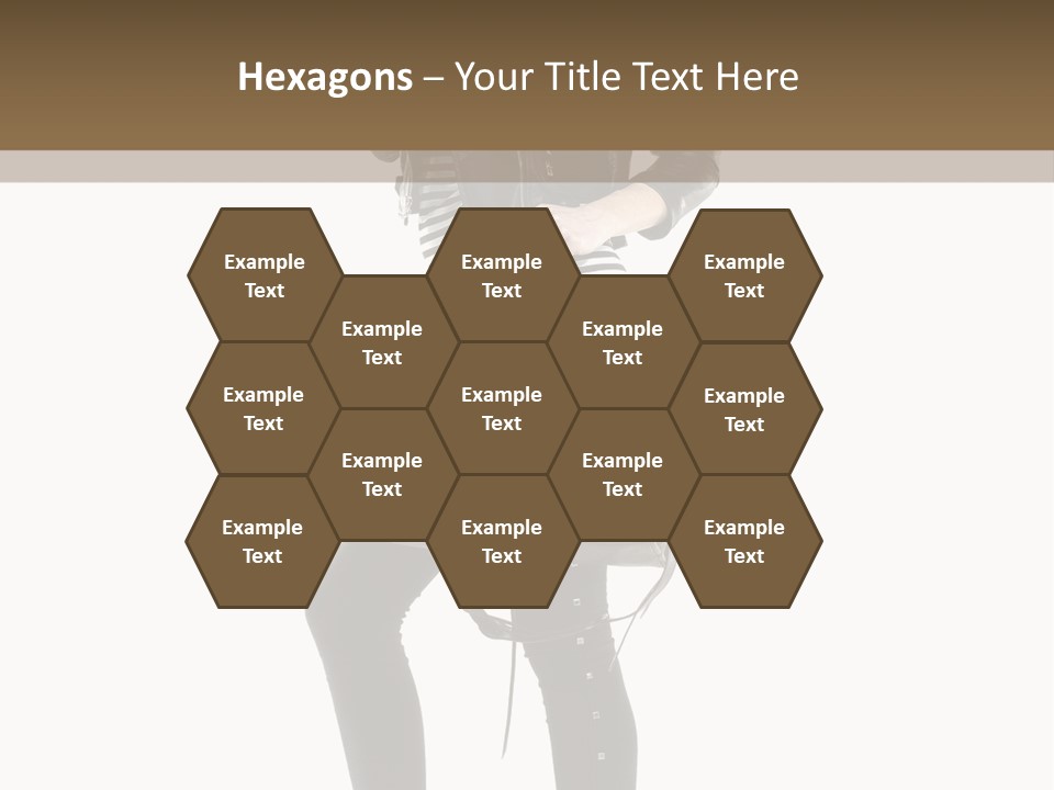 A Woman In A Black Leather Jacket Holding A Brown Purse PowerPoint Template