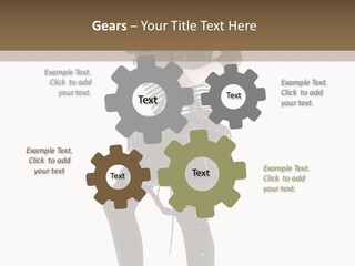 A Woman In A Black Leather Jacket Holding A Brown Purse PowerPoint Template