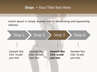 A Woman In A Black Leather Jacket Holding A Brown Purse PowerPoint Template