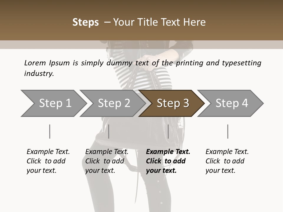 A Woman In A Black Leather Jacket Holding A Brown Purse PowerPoint Template