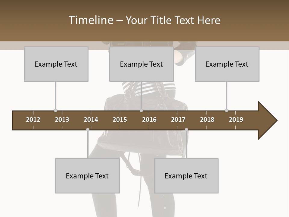 A Woman In A Black Leather Jacket Holding A Brown Purse PowerPoint Template