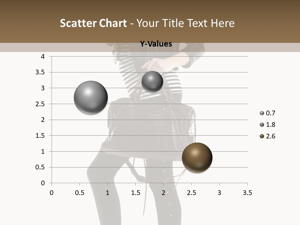 A Woman In A Black Leather Jacket Holding A Brown Purse PowerPoint Template