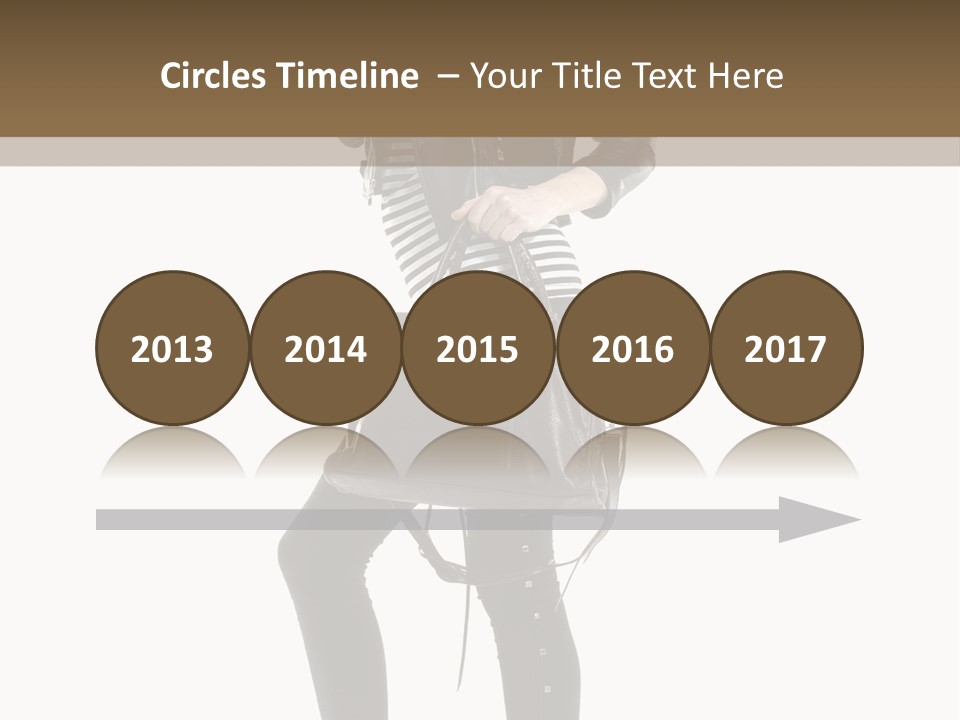 A Woman In A Black Leather Jacket Holding A Brown Purse PowerPoint Template