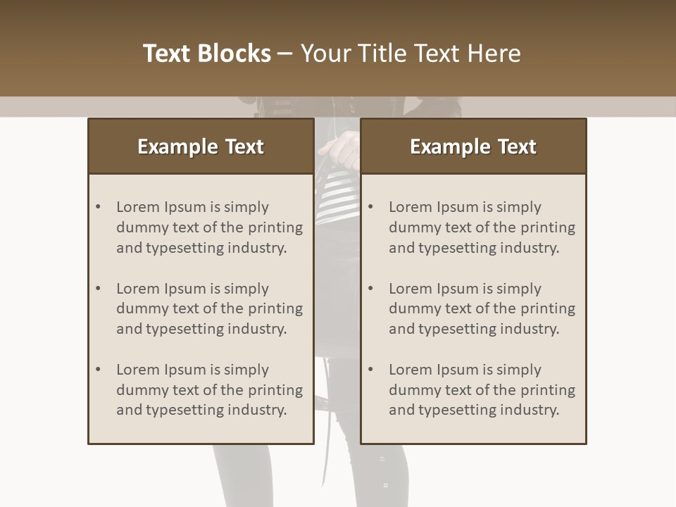 A Woman In A Black Leather Jacket Holding A Brown Purse PowerPoint Template