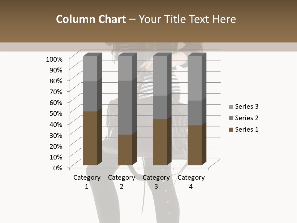 A Woman In A Black Leather Jacket Holding A Brown Purse PowerPoint Template