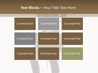 A Woman In A Black Leather Jacket Holding A Brown Purse PowerPoint Template