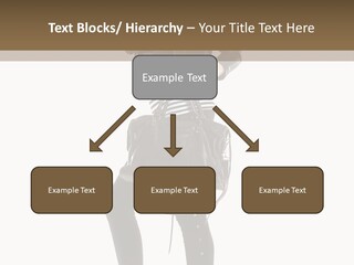 A Woman In A Black Leather Jacket Holding A Brown Purse PowerPoint Template