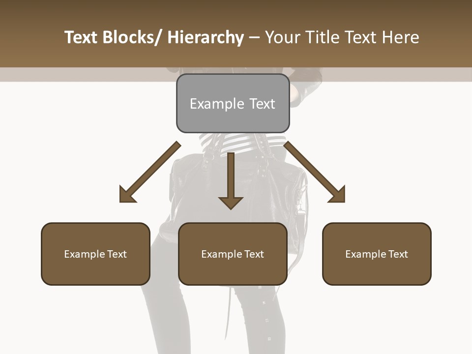 A Woman In A Black Leather Jacket Holding A Brown Purse PowerPoint Template