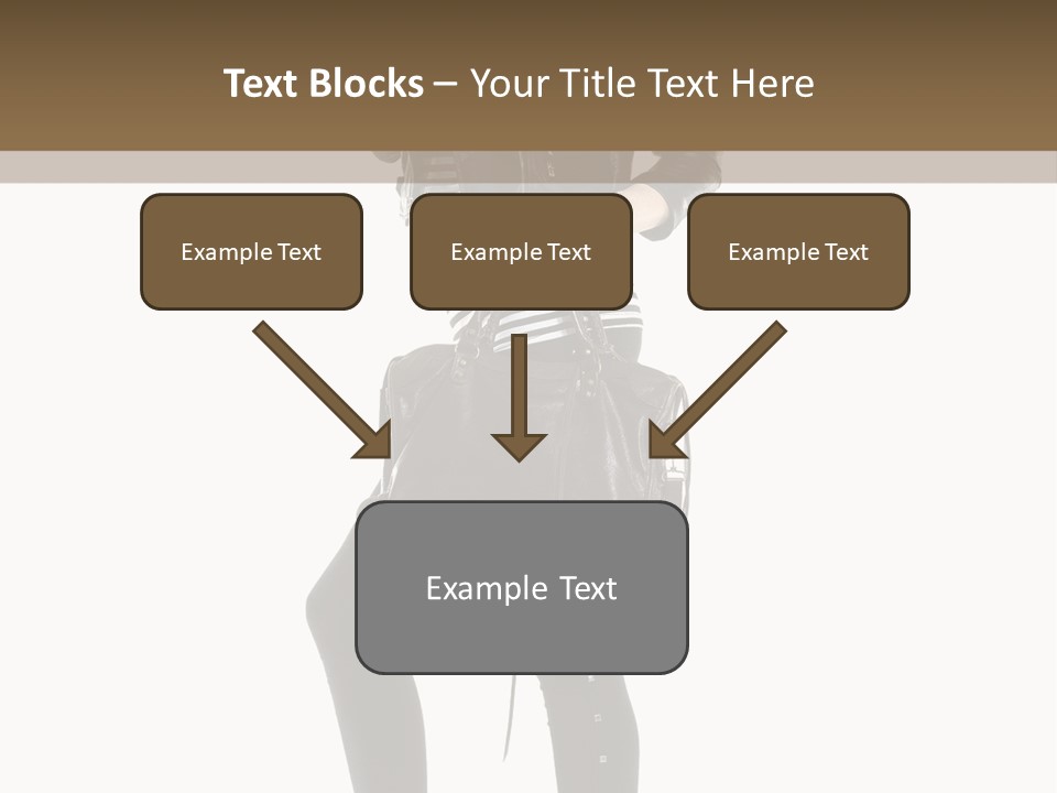 A Woman In A Black Leather Jacket Holding A Brown Purse PowerPoint Template