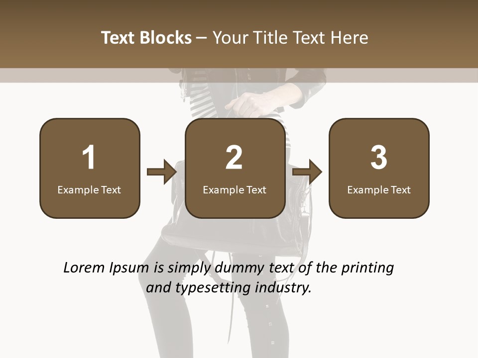 A Woman In A Black Leather Jacket Holding A Brown Purse PowerPoint Template