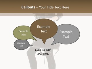 A Woman In A Black Leather Jacket Holding A Brown Purse PowerPoint Template